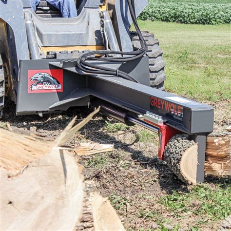 mini skid steer firewood cutter|skid steer log splitter.